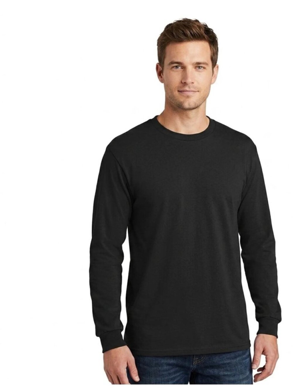 Gildan Men's Small Black Long Sleeve Crew Neck T-Shirt (Set of 2) – New Without